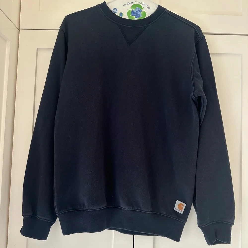 Carhartt Loose Fit Men's Size Small Navy Blue Crewneck Sweatshirt - Picture 2 of 7
